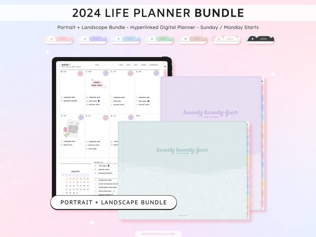 2024 Digital Life Planner for Goodnotes, Notability, Collanote, Etc