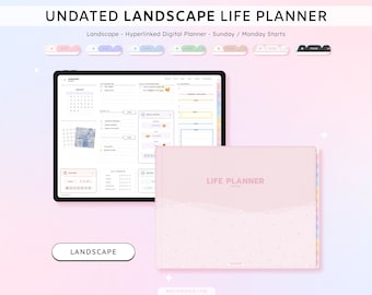 Digitale levensplanner zonder datum: iPad-planning - liggend (pdf)