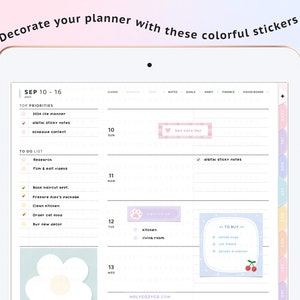 Decorate your digital planner / Journal / Notes with these colorful stickers