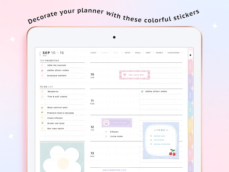 Decorate your digital planner / Journal / Notes with these colorful stickers