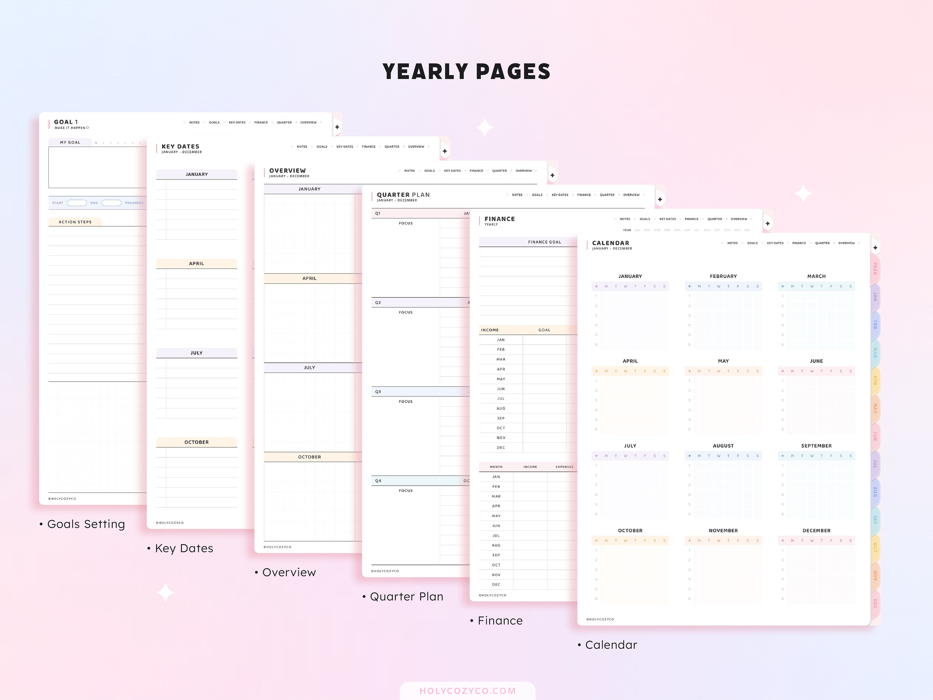 Undated Digital Life Planner: Digital Planning - Portrait (PDF) - Etsy
