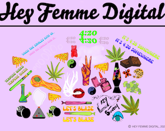 Stoner Babe GoodNotes 用デジタル ステッカー パック + PNG
