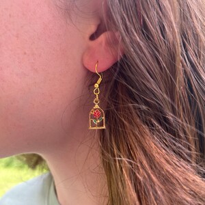 Pendientes de rosa encantada