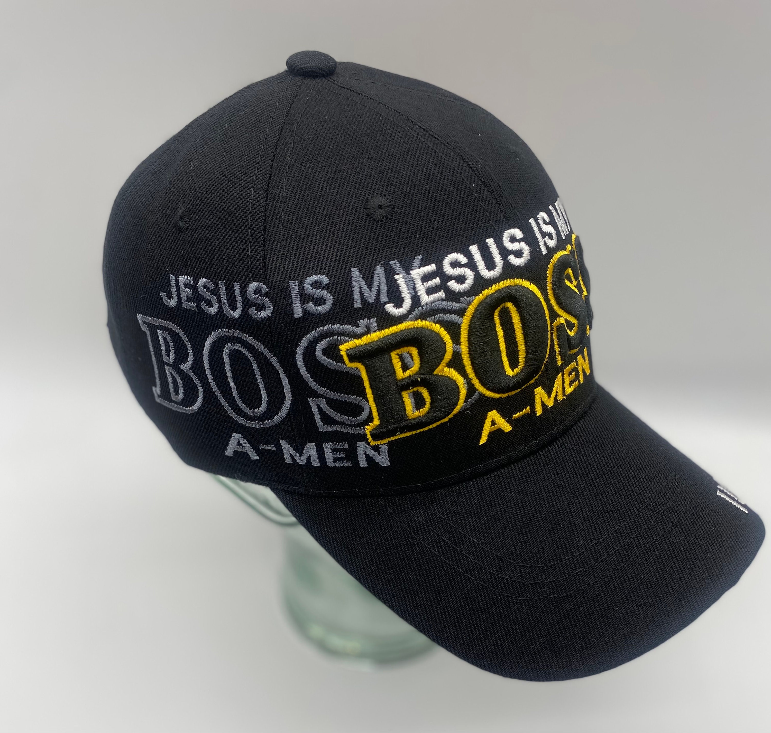 My Boss is Jesus, 3D Puff Embroidery, Velcro Embroidery Jesus, My Boss