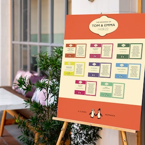 Wedding penguin book themed table plan (Printed)