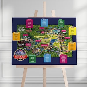 Theme Park Fahrt Hochzeitstabelle Plan