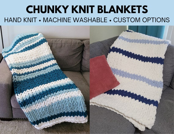 Chunky knit blankets etsy new arrivals
