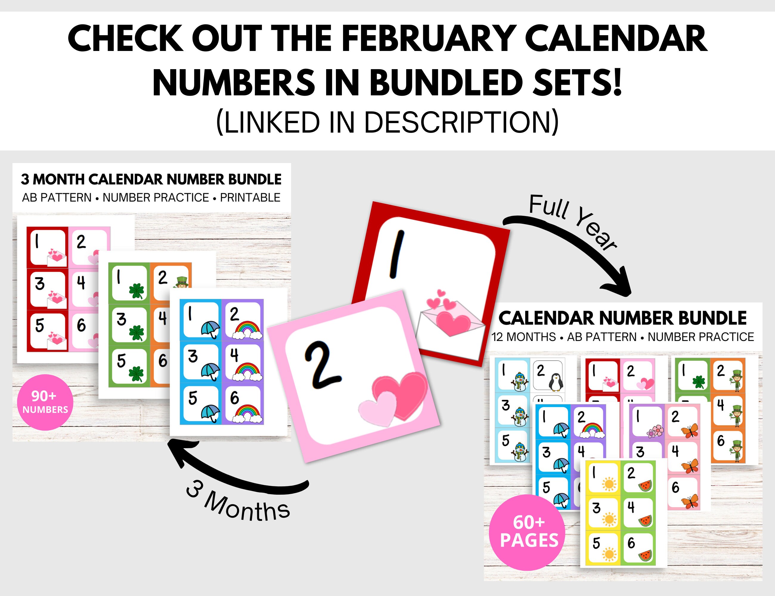 February Calendar Numbers in AB Pattern - Etsy