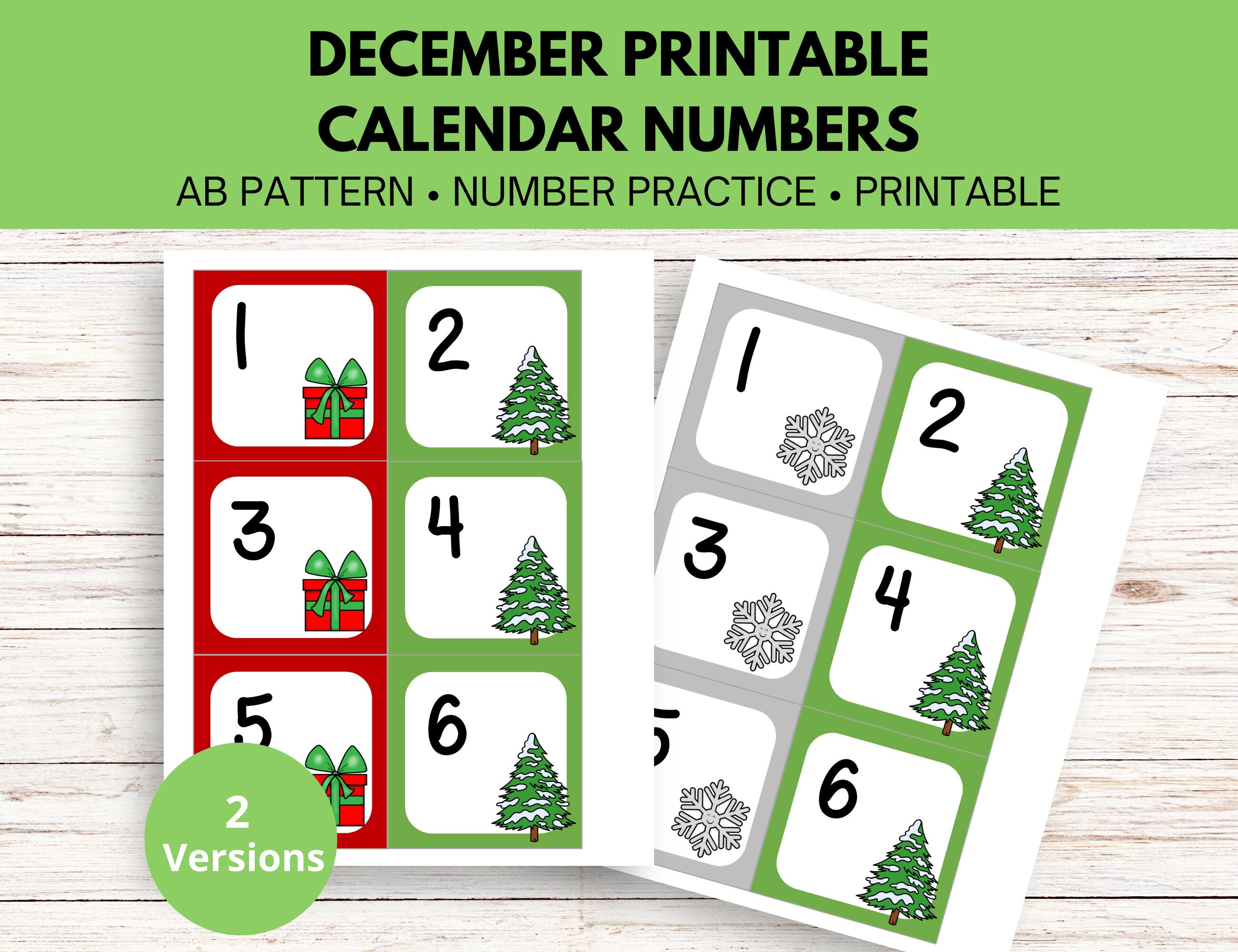 December Calendar Numbers in AB Pattern - Etsy