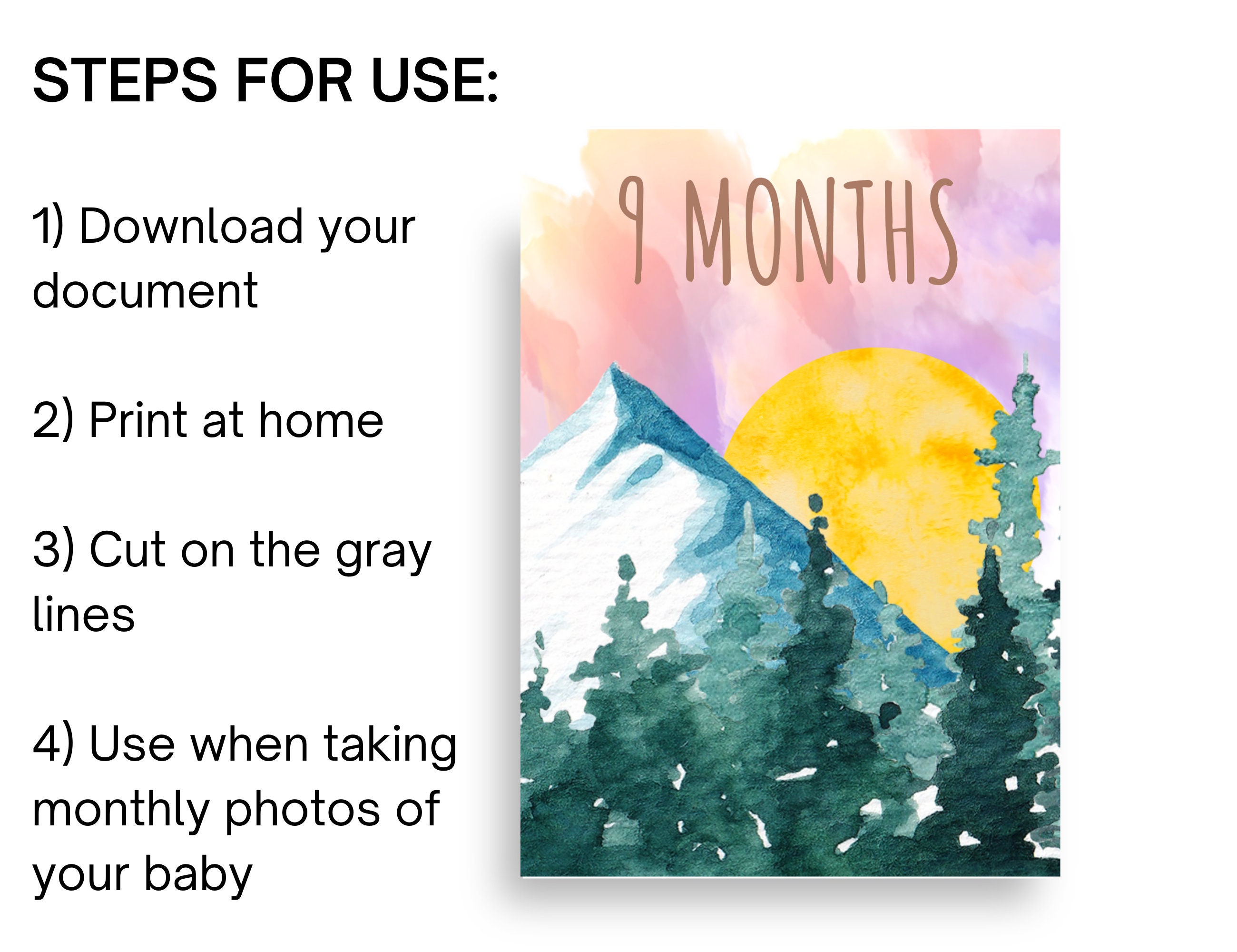 Baby Monthly Milestone Digital Printable Cards (mountain Animals) - Etsy
