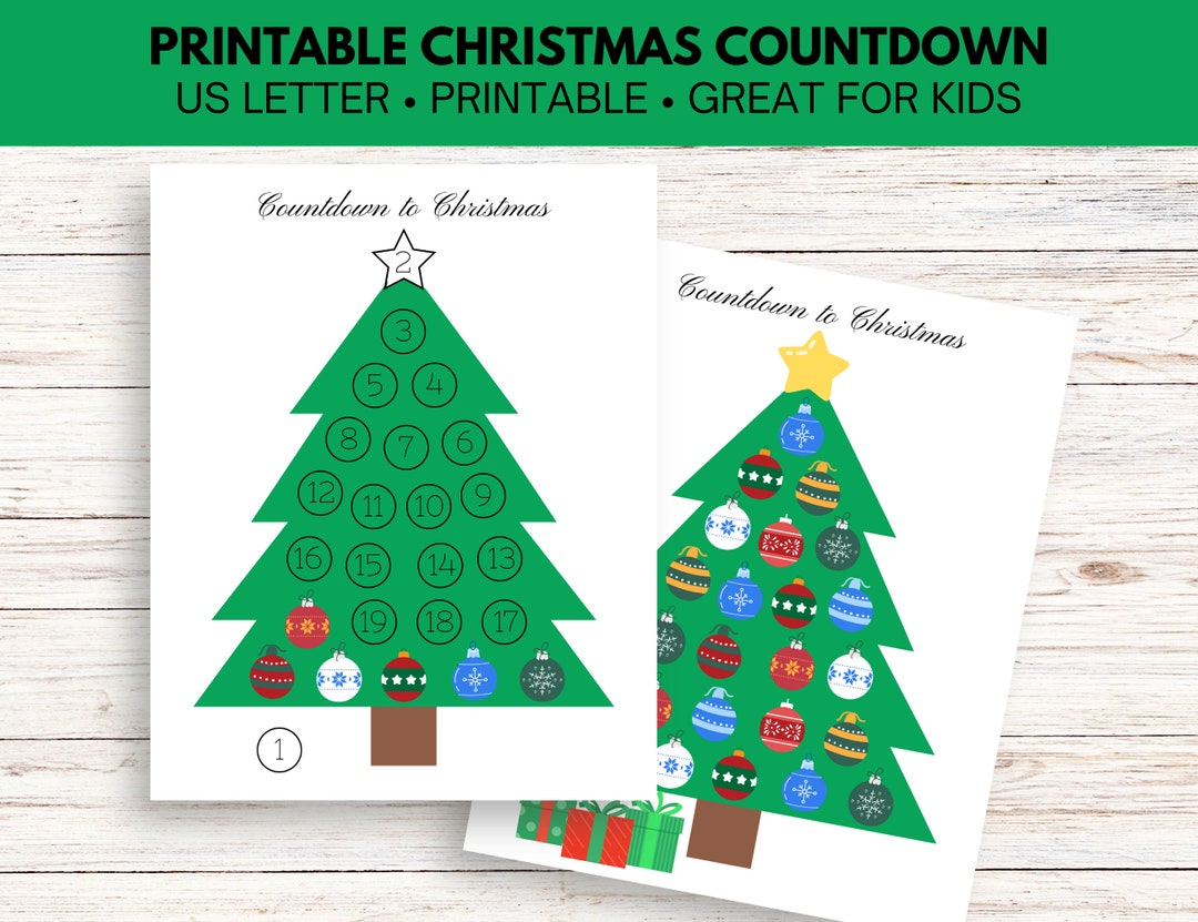 Printable Christmas Countdown for Kids - Etsy