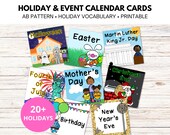 Holiday Calendar Cards- Printable - Pocket Chart - Full Year