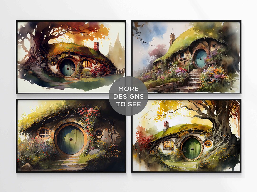Bag End Inspired Posters, Watercolour Effect Art Print, LOTR, Hobbits