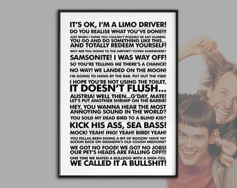 Dumb And Dumber Quotes Movie Poster Print, Wall Art, Minimalist, Typography, Motivational, Funny, Comedy, Jim Carrey, Ace Ventura, The Mask