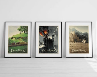 Hobbit Lord of the Rings movie inspired The Shire Tolkien A3 Poster Print