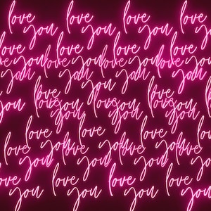 Love You Neon Digitial Background