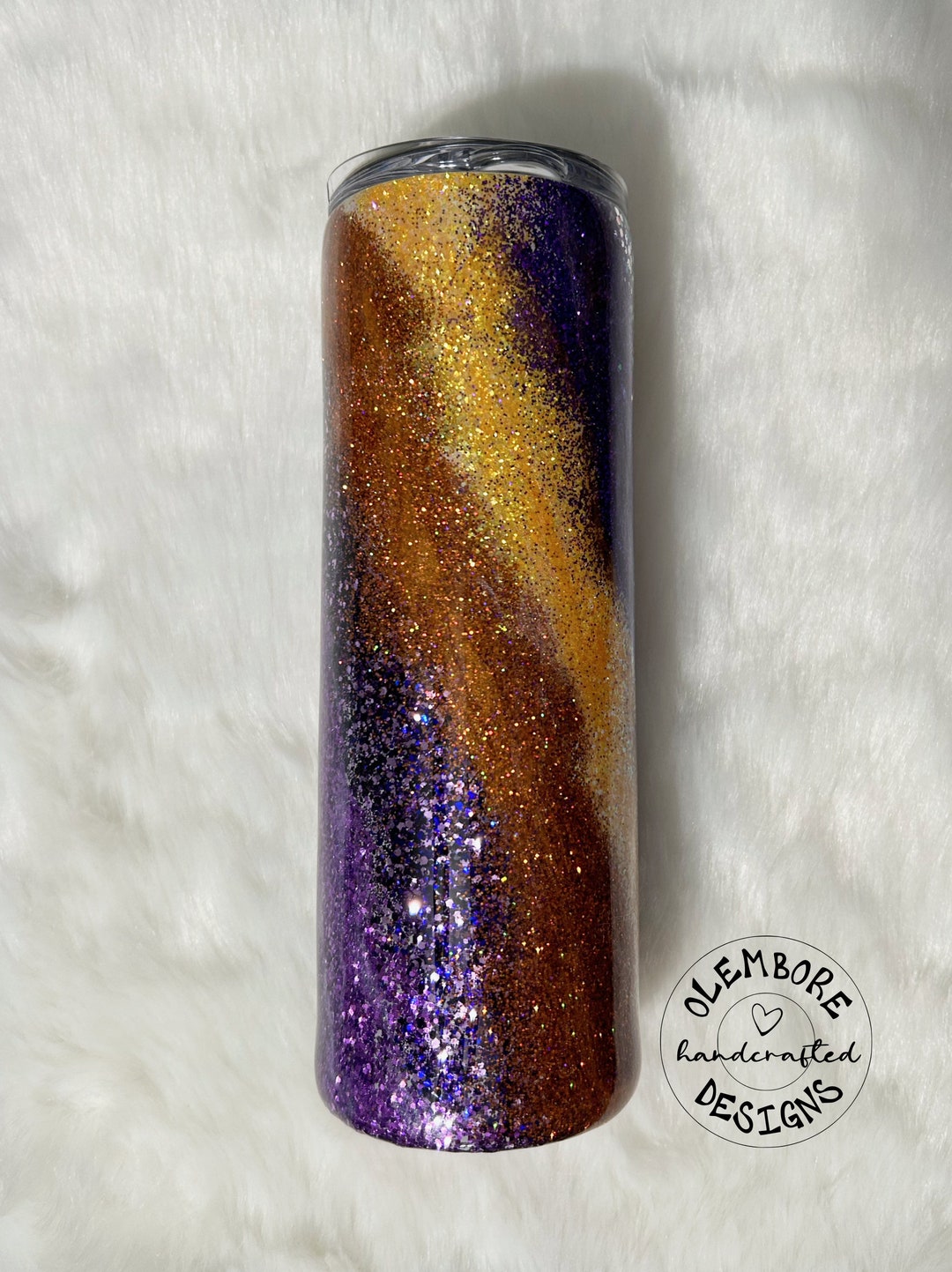 Handcrafted Epoxy Tumbler With a Halloween Sparkle Orange Etsy