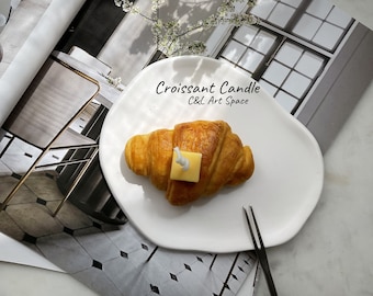 Croissant Candle |Realistic Food Candle |Bakery Scent Candle |Birthday Gift Candle |Handmade Candle |Home Decor |Cute Candle