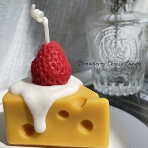 Strawberry Cheese Candle|RealDessert Candle|Birthday Gift|Cheese Candle|Anniversary Gift | Gift for him her|Wedding Favors| Handmade Candle