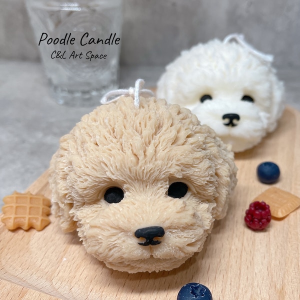 Poodle Candle | Toy Puppy Shaped Candle | Cute Bichon Candle | Pet Lover Candle | Dog Lover Candle | Gift for Him or Her