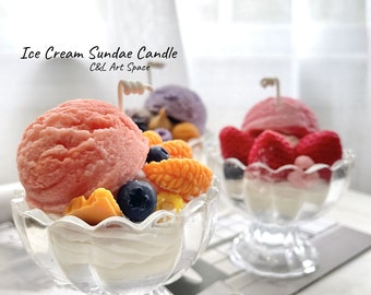 Ice Cream Sundae Candle |Dessert Candle |Food Candle |Birthday Gift |Wedding Gift |Handmade Candle |Gift for him or her |Housewarming