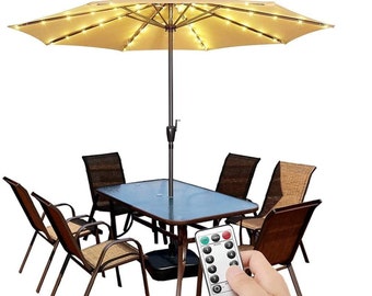 Patio Umbrella Lights Outdoor Lighting with Remote Control 8 Brightness Mode LED Umbrella Patio Waterproof for Umbrella Outdoor