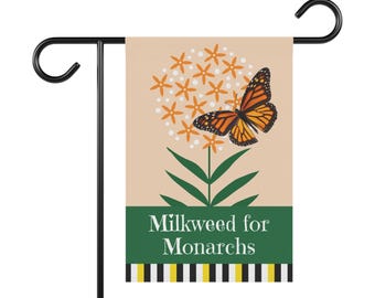 Kroontjeskruid voor vorsten (oranje) tuinbanner 12" x 18" cadeau voor tuinman, tuinbord, planten voor bestuivers, leefgebied monarchvlinder
