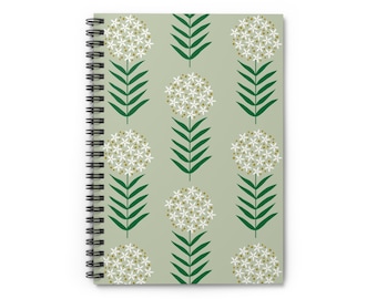 Milkweed (Ice Ballet) Spiral Notebook - Ruled Line / gardener gift, gift for her, travel notebook, floral notebook, garden club, garden gift