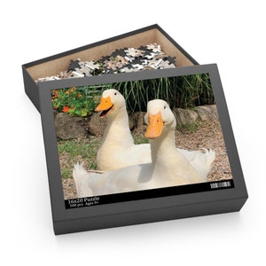 Farmhouse Style Holiday Gift | &quot;When Ducks Smile&quot; Backyard Ducks 500-Piece Puzzle | Family Fun | Game Night | Pekin Ducks | Pet Ducks