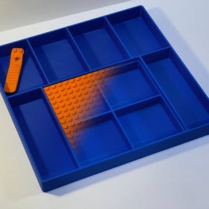 Large LEGO Sorting Tray 22 × 22cm - Genuine Baseplate & FREE Separator Tool