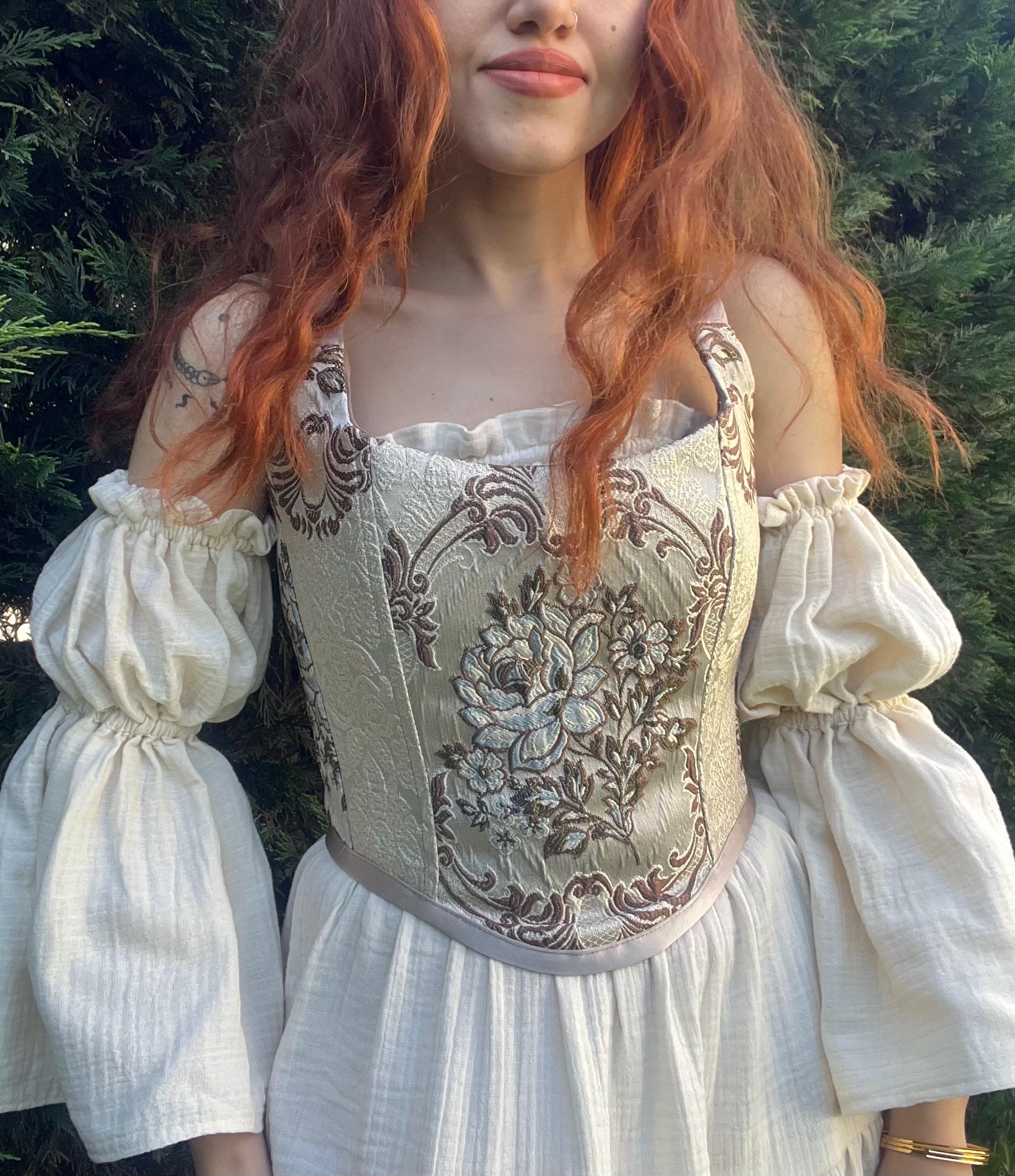 Floral Woven Corset Top: Renaissance Victorian Bustier - Etsy