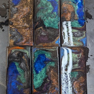 Earth Tone Epoxy Knife Scales – 5.25&quot; x 2.25&quot; x 1&quot; (Pair)