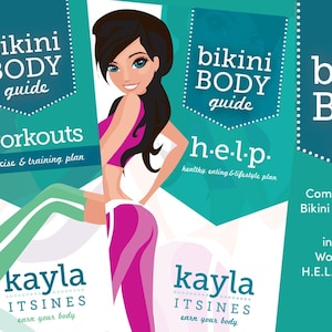 Kayla Itsines Bikini Body Guide, BBG - 12 week Workout plan AND H.E.L.P nutritional guide