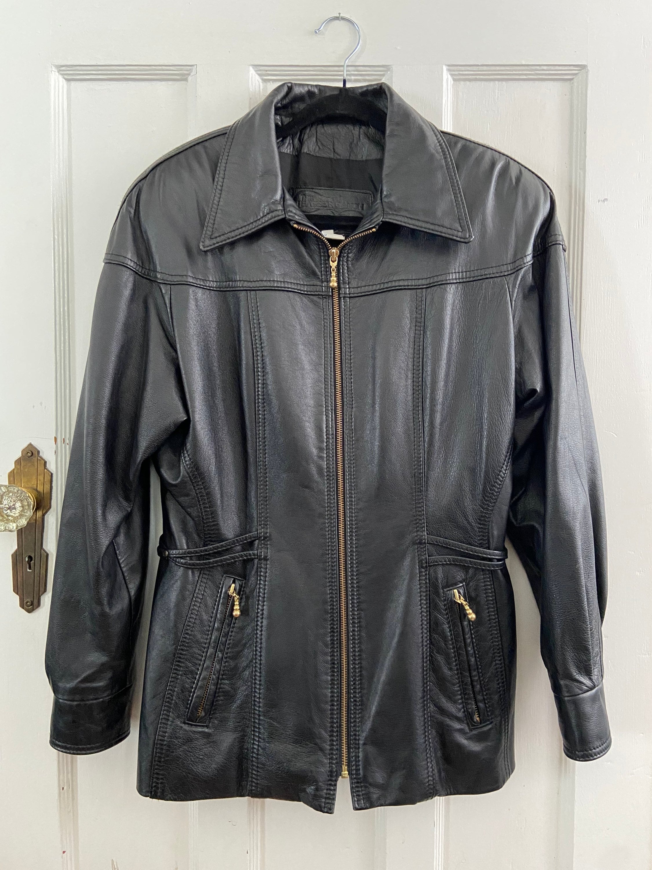 Vintage 1990s the Leather Ranch Leather Jacket With Gold Vintage 1990s the Leather Ranch Leather Jacket With Gold