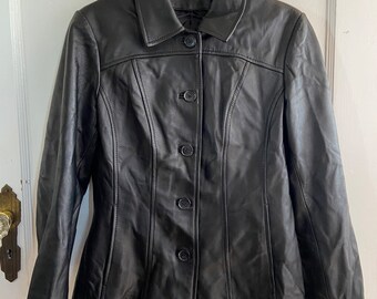 Danier Black Leather Jacket with Removable Thermolite lining Size Extra-Small