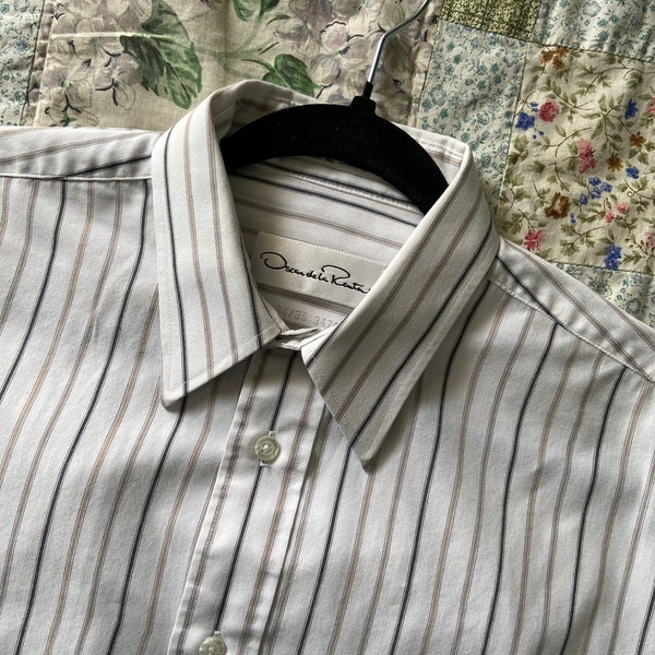 Tunique Brodée Oscar De La Renta Blanc/taupe - Taille XS Neuf Avec étiquettes - Style élégant