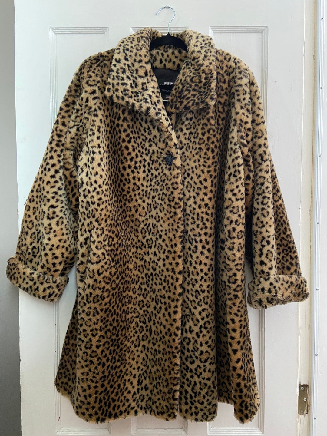 Vintage Olympia Limited INC Faux Fur Leopard Coat Size Large - Etsy