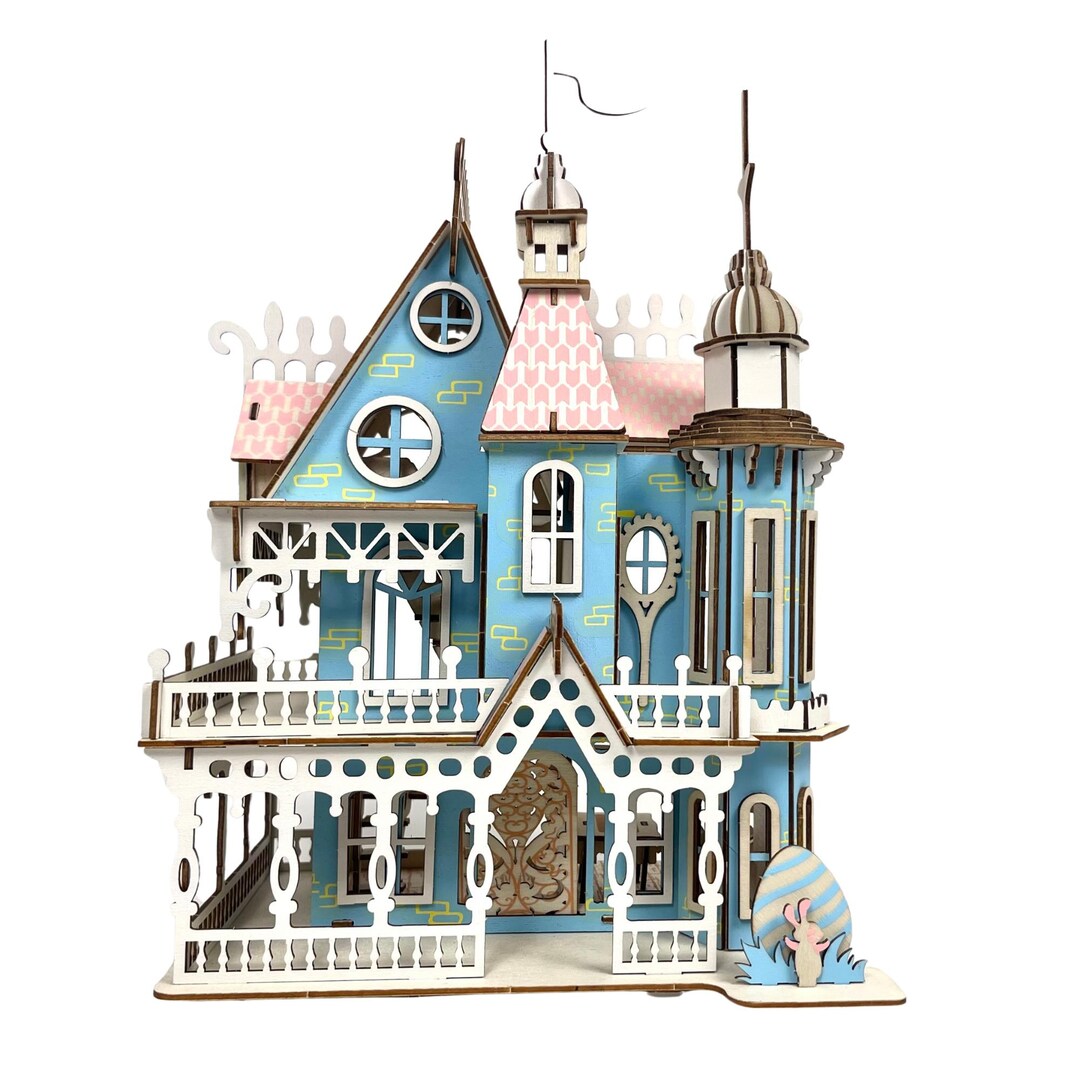 DIY Wooden Puzzle Kit 3D Villa Castle Model Craft Kit for Adults and ...