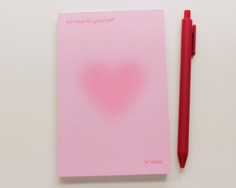 Gradient Pink Heart Notepad, Be Nice To Yourself, Tough Love, Funny Stationery, Heart Notepad, Pink Stationery, Gifts For Her, To Do List
