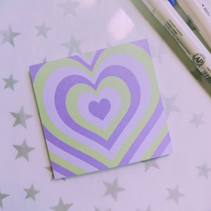 Y2k Pastel Heart Sticky Note, Cute Stationery, Colorful Sticky Note, Pastel Stationery, Trendy Stationery, Memo Pad