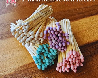 Pastel Matchstick Refills: 3-Inch DIY Event Matches, Candle Accessory