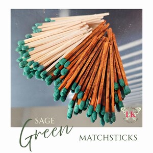 3 Inch Dark Sage Green Matchsticks: Faux Cedarwood, Fall Decor image 3