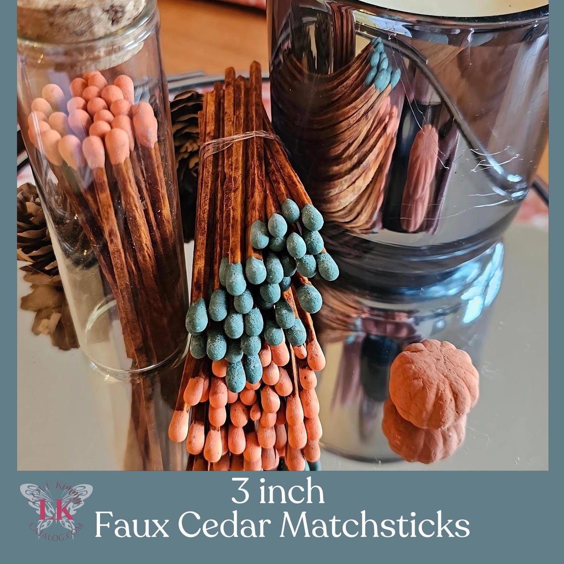 Falling Matches Unique Fall Matchstick Collection 3 Inch Rare Orange Cinnamon Green ...