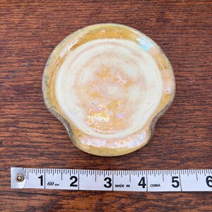 Yellow Ceeramic Spoon Rest: Handmade, hand glazed, stoneware clay. Food safe, dishwasher safe. image 2