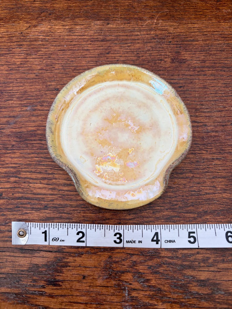 Yellow Ceeramic Spoon Rest: Handmade, hand glazed, stoneware clay. Food safe, dishwasher safe. image 2