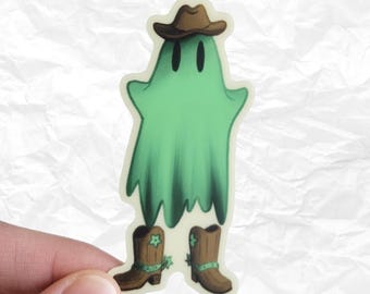 Cowboy Ghost Glow in the Dark Sticker, Waterproof Funny Gift