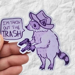 Trash Raccoon Vinyl Magnet, Funny Meme Gift