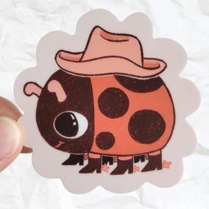 Sticker bottes coccinelles 2,5", sticker coccinelle, cadeaux coccinelle, sticker insecte mignon, sticker insecte, entomologie, sticker vinyle, sticker kawaii