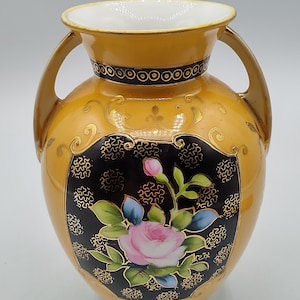オールドノリタケ メイプルリーフ 金盛り バラ絵 ウィー ン世紀末 花瓶 オールドノリタケ メイプルリーフ 金盛り バラ絵 ウィー ン世紀末 花瓶