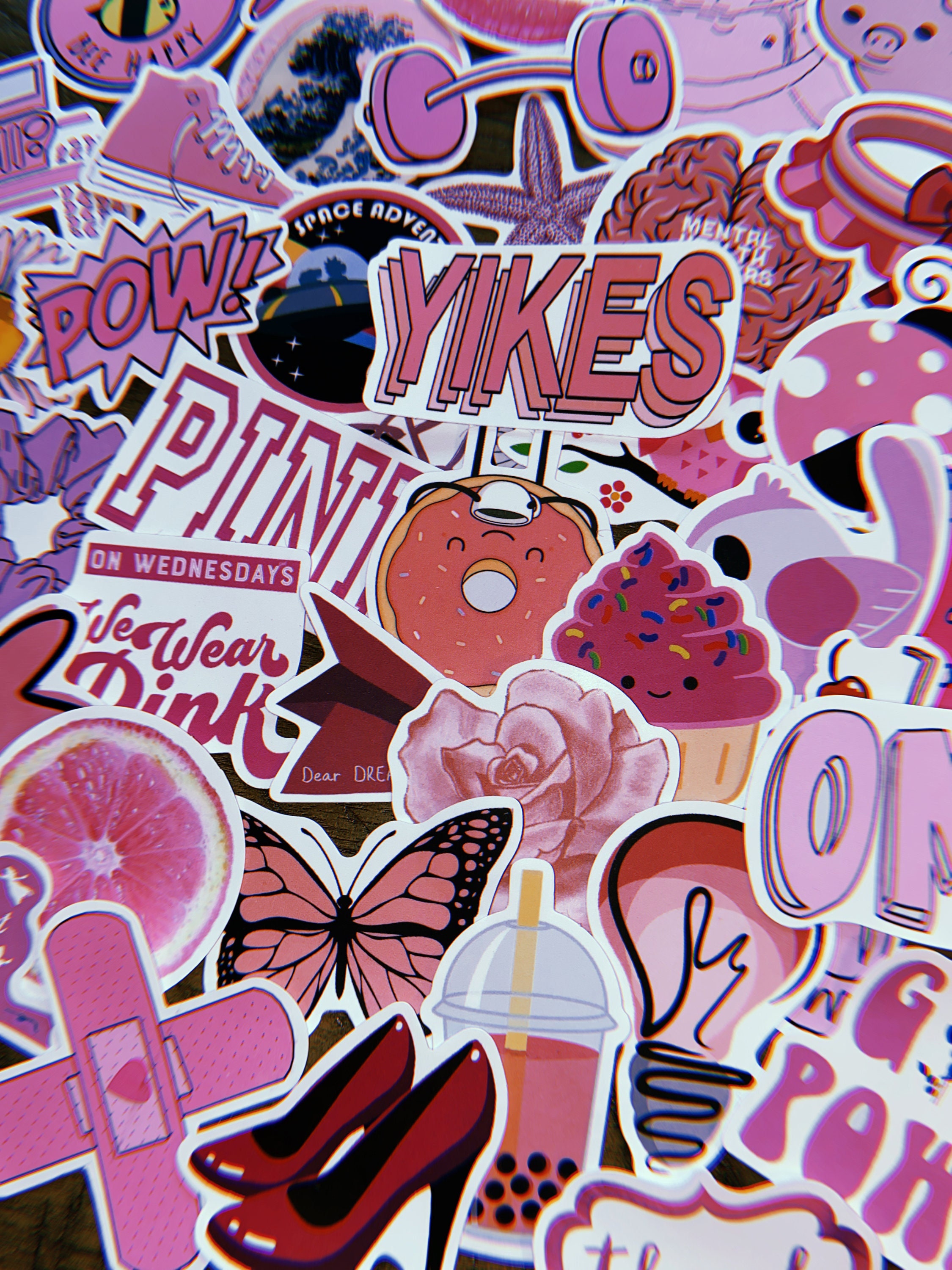 Preppy Stickers Aesthetic Stickers 50PCS, Cute Stickers Preppy Stuff  Aesthetic Things for Adults Kids Girls Kechup Vinyl Waterproof Pink  Stickers for